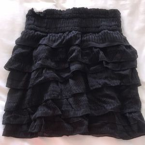 Black Iro Skirt Ruched/Ruffle
